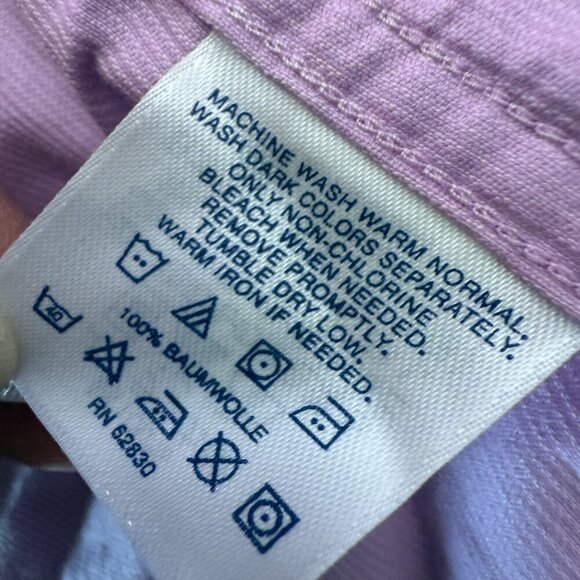 Land's End XL Button Down Long Sleeve 100% Cotton textured Pink - Picture 8 of 9